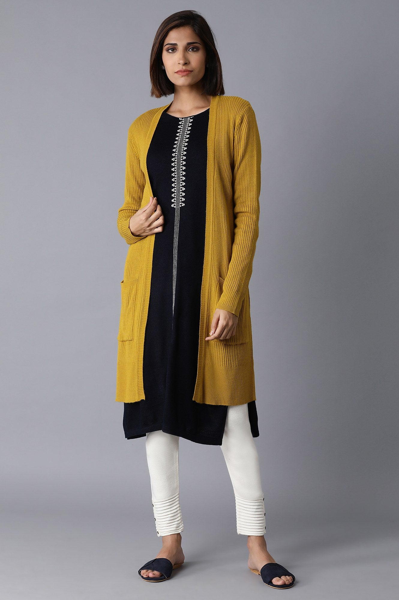 Yellow Long Cardigan