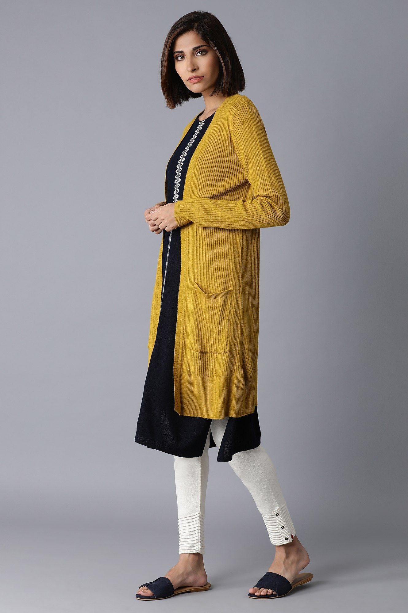 Yellow Long Cardigan