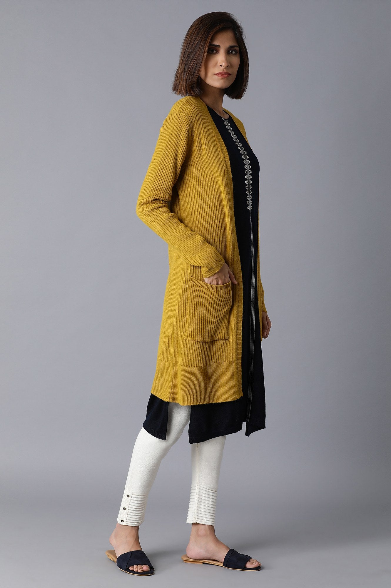 Yellow Long Cardigan