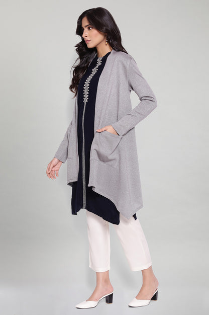 Silver Circular Flared Cardigan