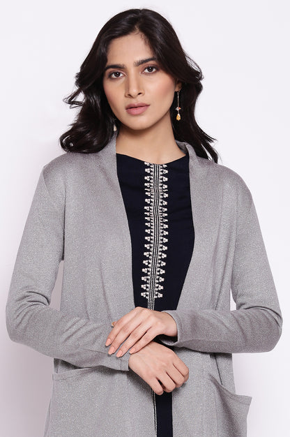 Silver Circular Flared Cardigan