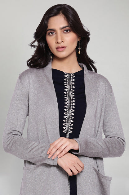 Silver Circular Flared Cardigan