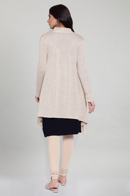 Beige Circular Flared Cardigan