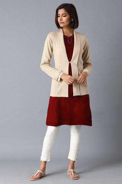 Beige Short Cardigan