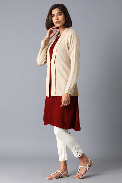 Beige Short Cardigan