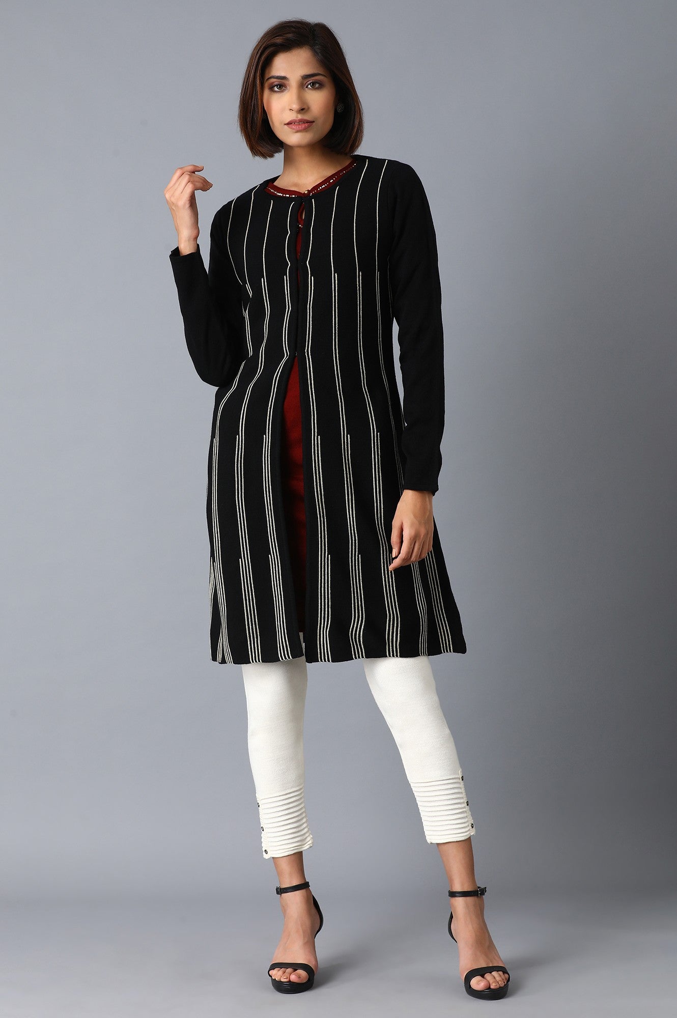 Black Flared Cardigan