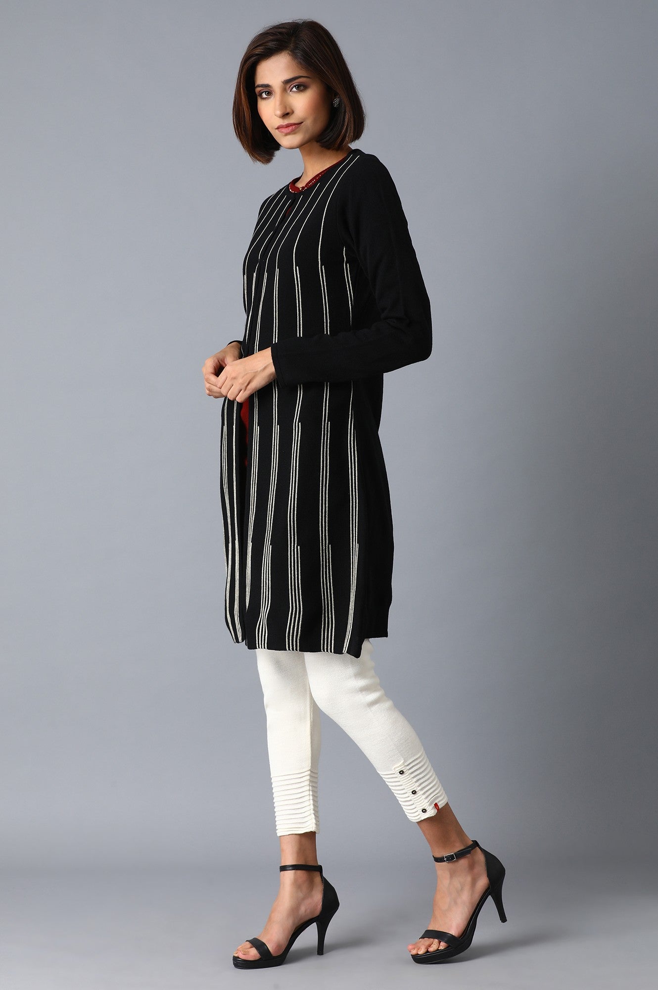 Black Flared Cardigan