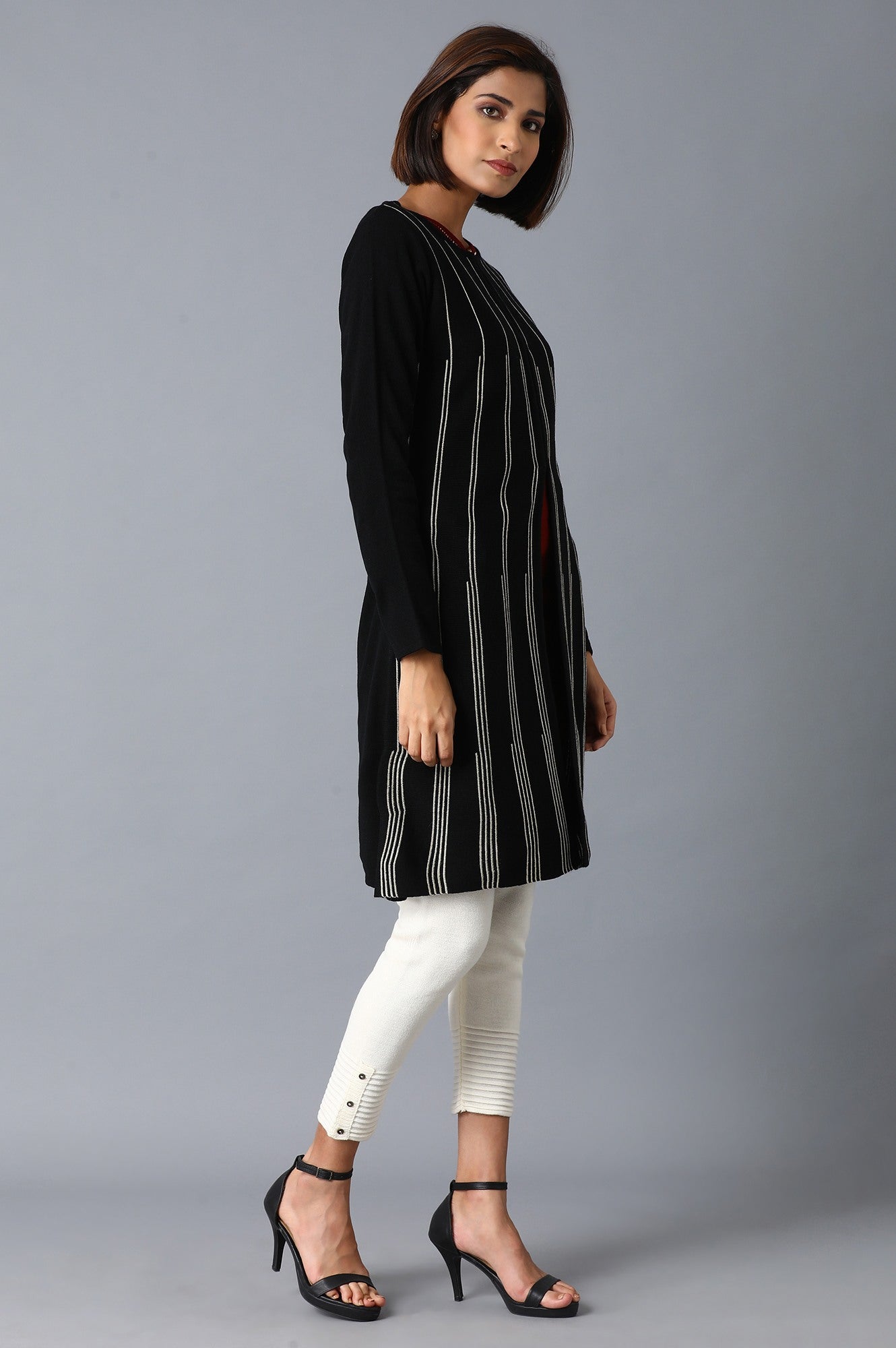 Black Flared Cardigan