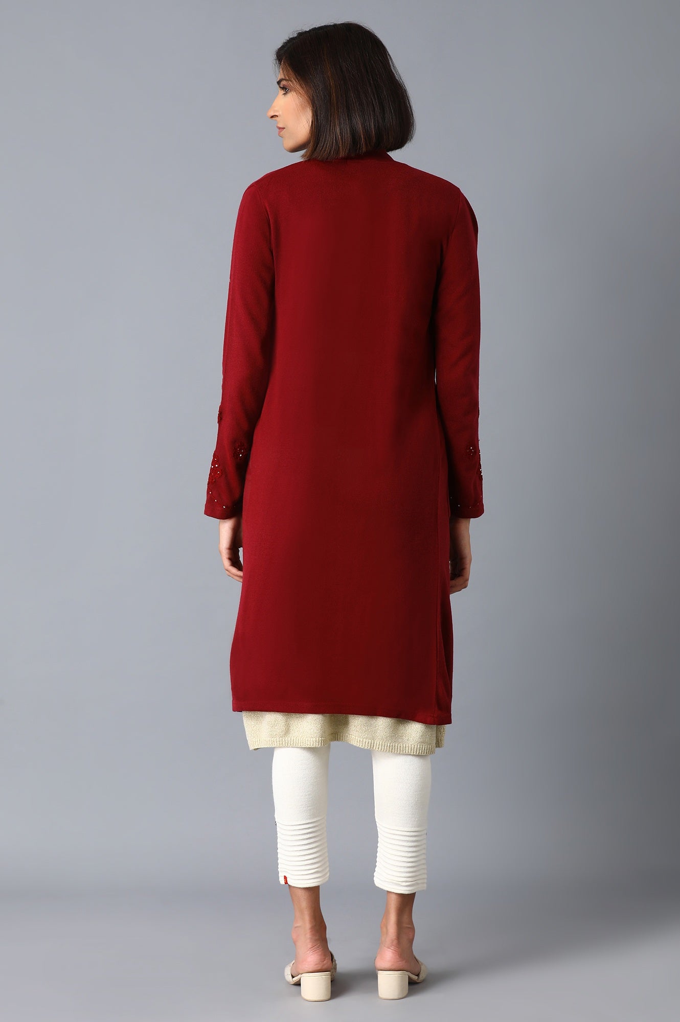 Garnet Red Long Cardigan - wforwoman