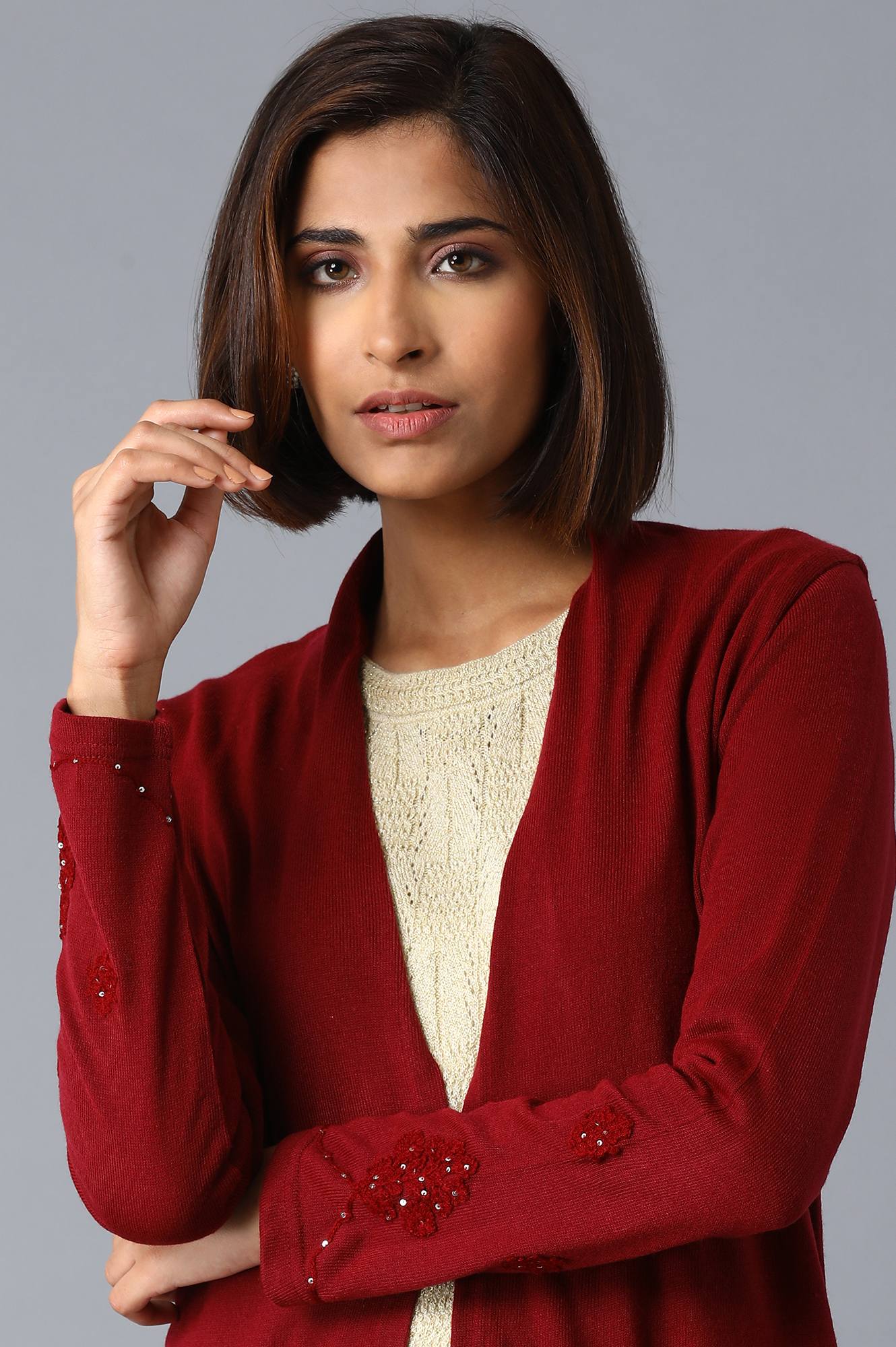 Garnet Red Long Cardigan - wforwoman