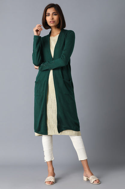 Green Long Cardigan