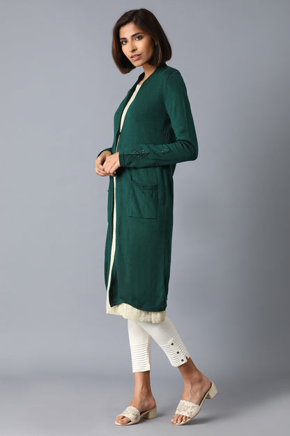 Green Long Cardigan