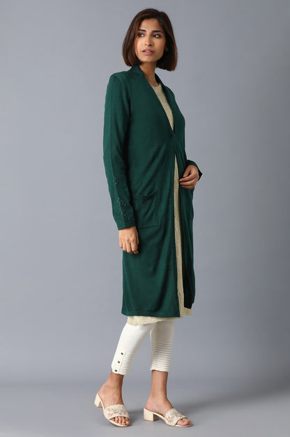 Green Long Cardigan