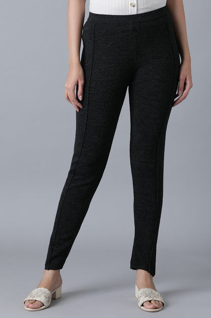 Dark Grey Pintuck Leggings - wforwoman