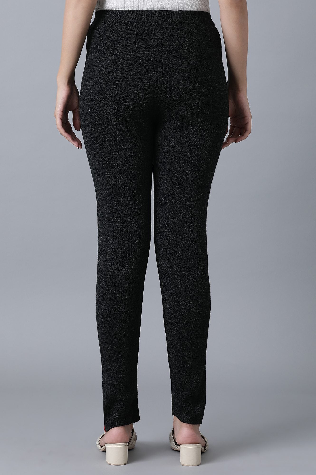 Dark Grey Pintuck Leggings