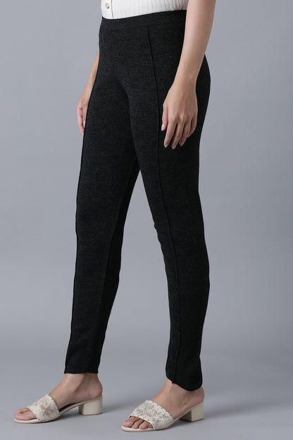 Dark Grey Pintuck Leggings