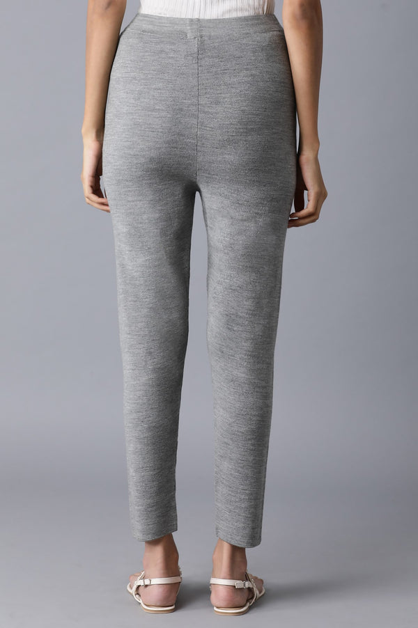 Grey Pintuck Basic Leggings