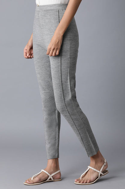 Grey Pintuck Basic Leggings