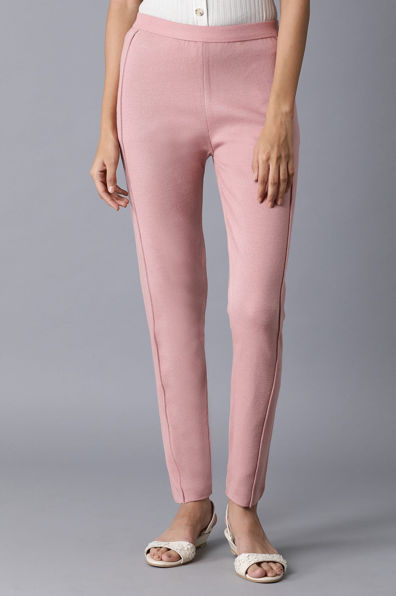 Pink Pintuck Basic Leggings