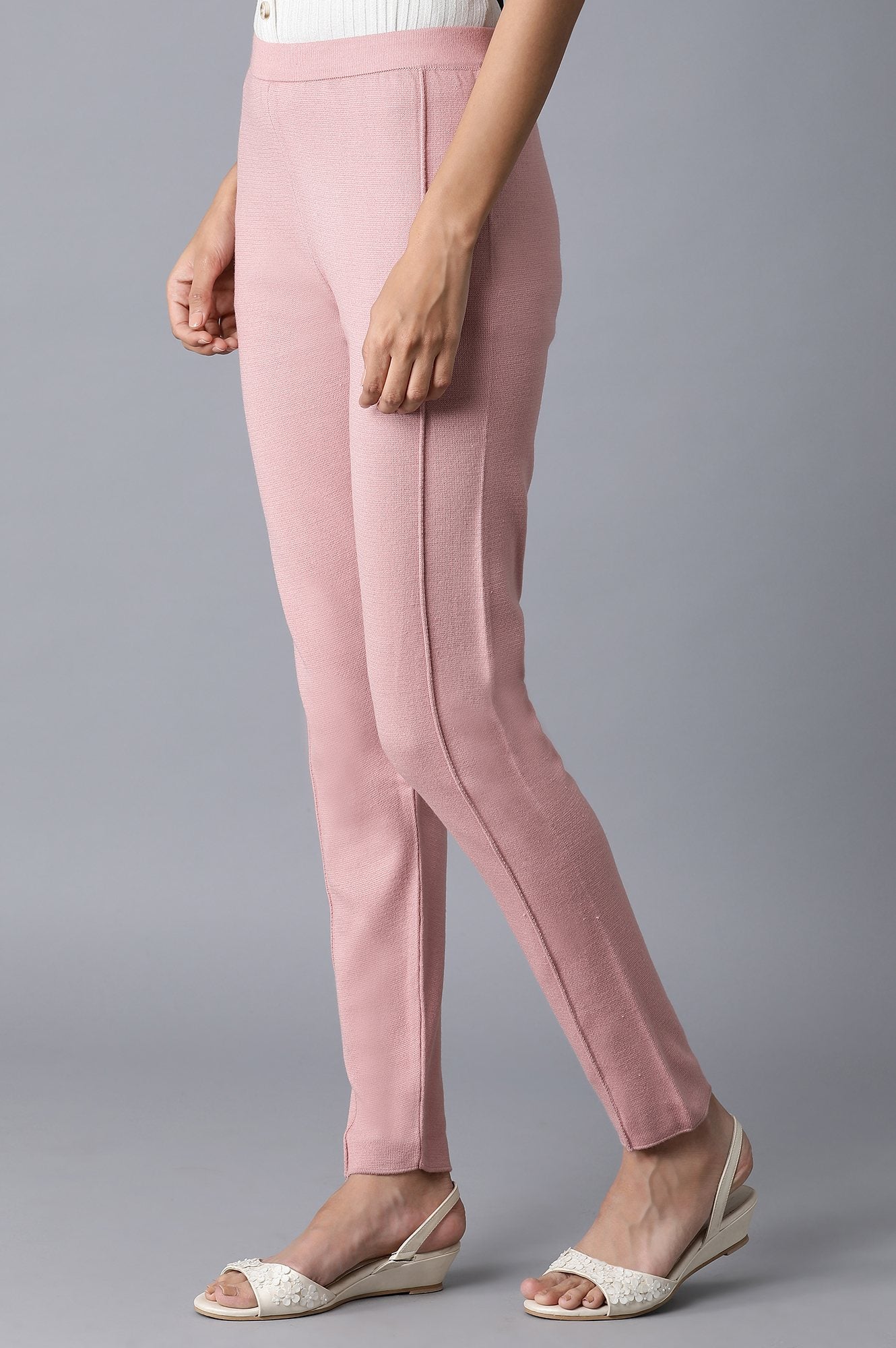 Pink Pintuck Basic Leggings