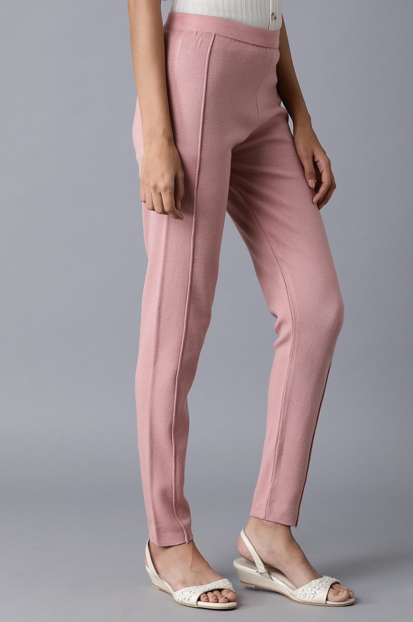 Pink Pintuck Basic Leggings