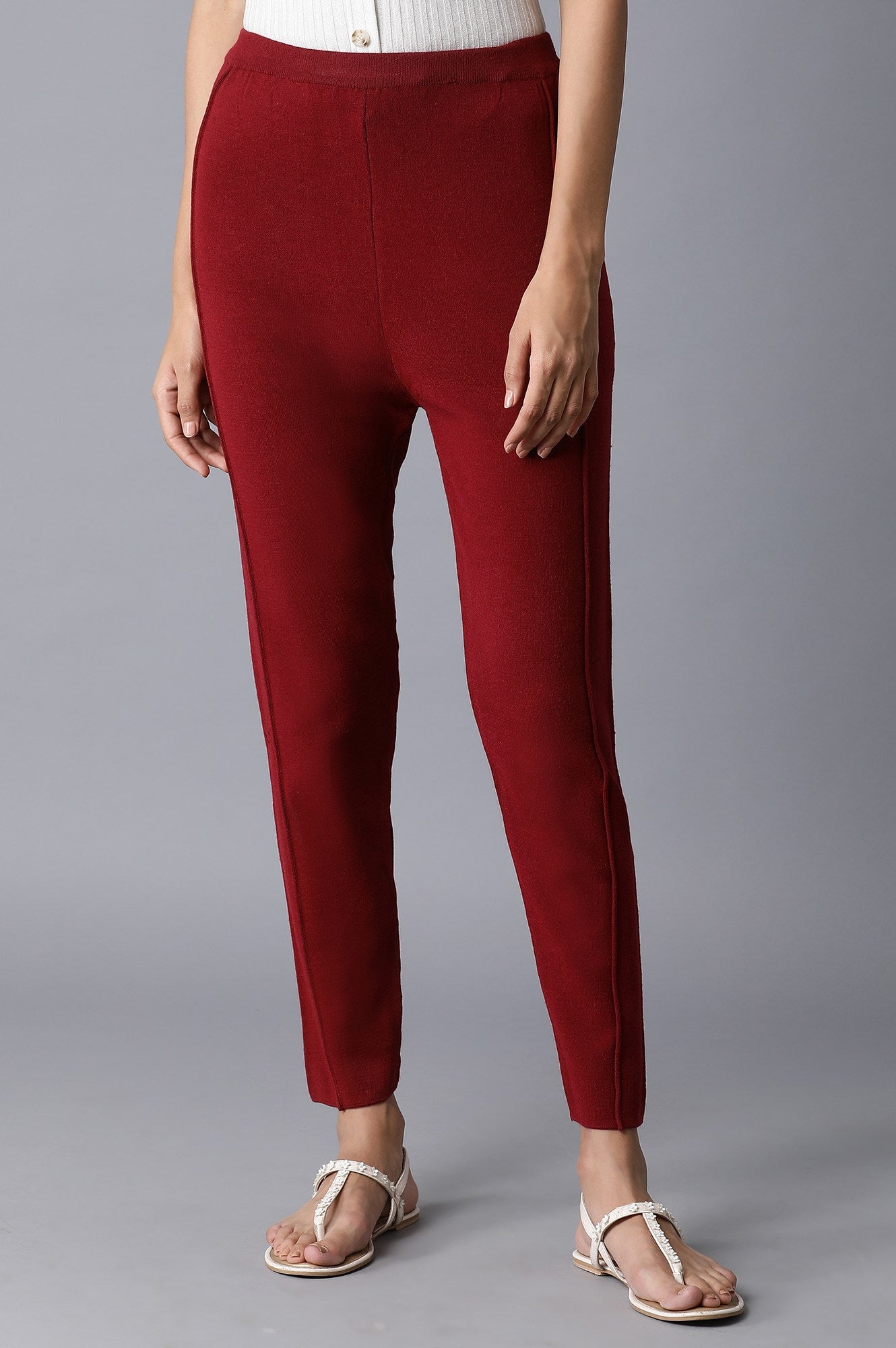 Red Pintuck Basic Leggings