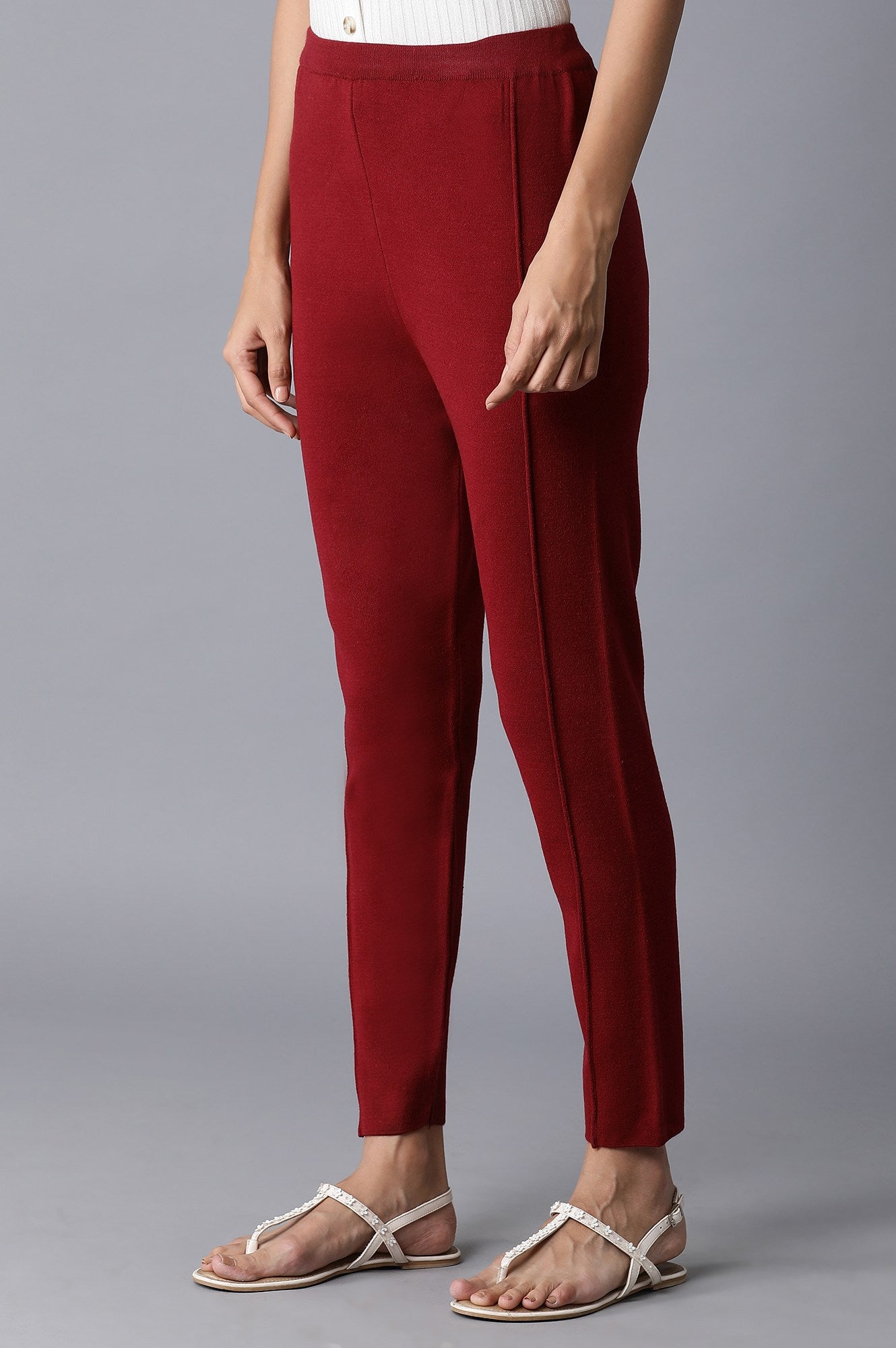 Red Pintuck Basic Leggings