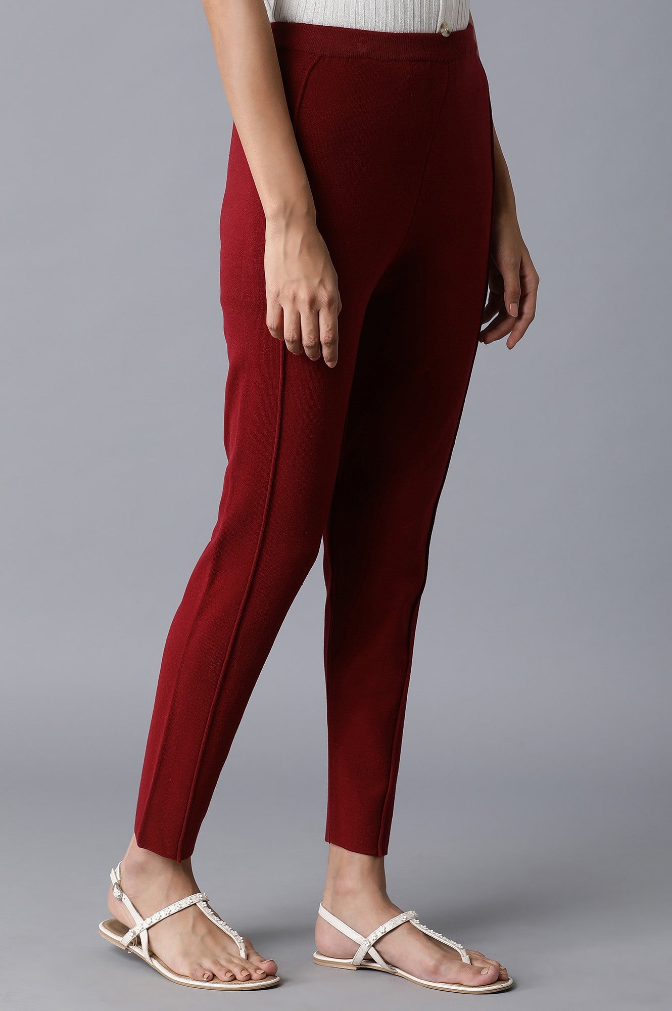 Red Pintuck Basic Leggings