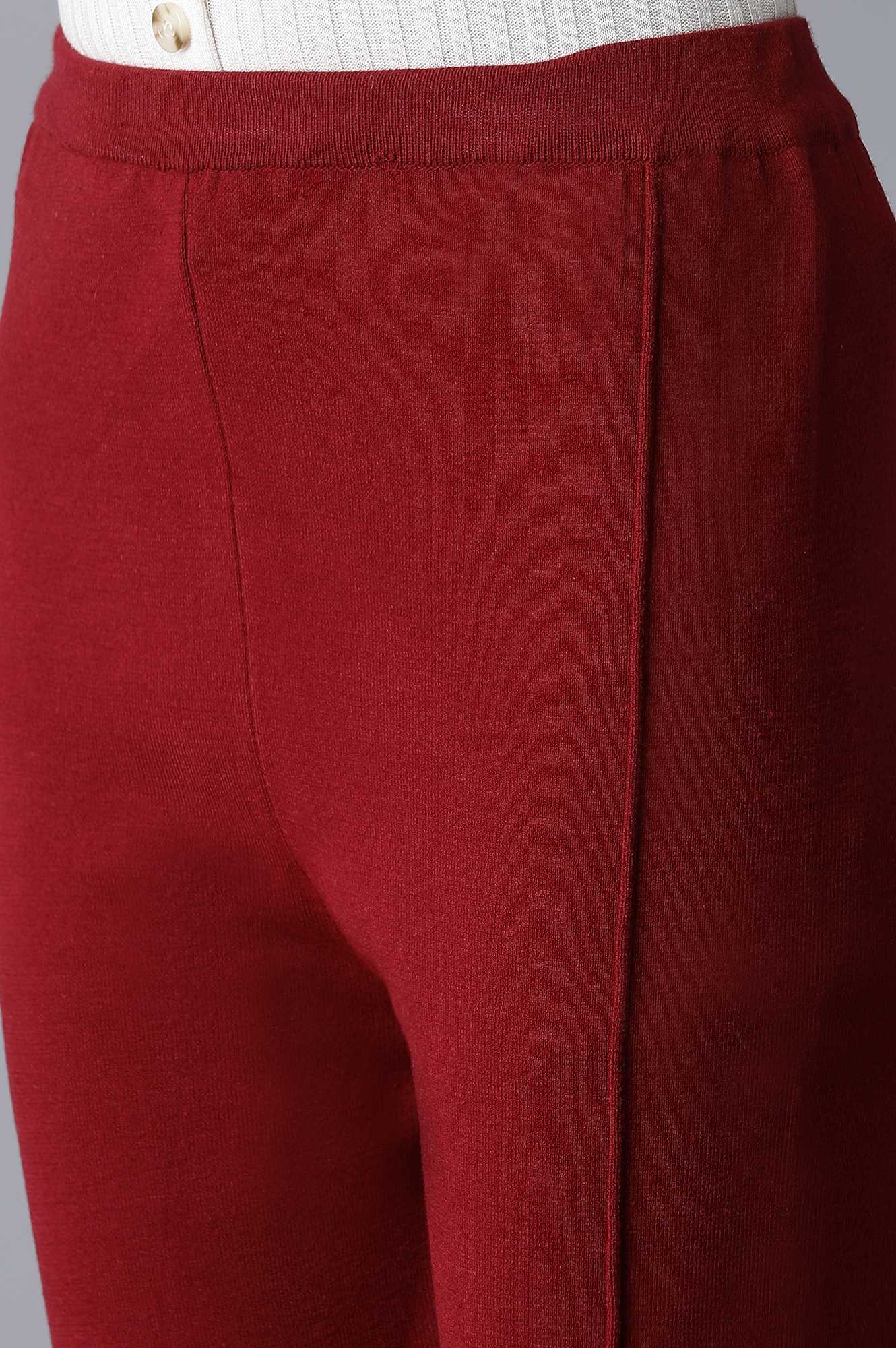 Red Pintuck Basic Leggings