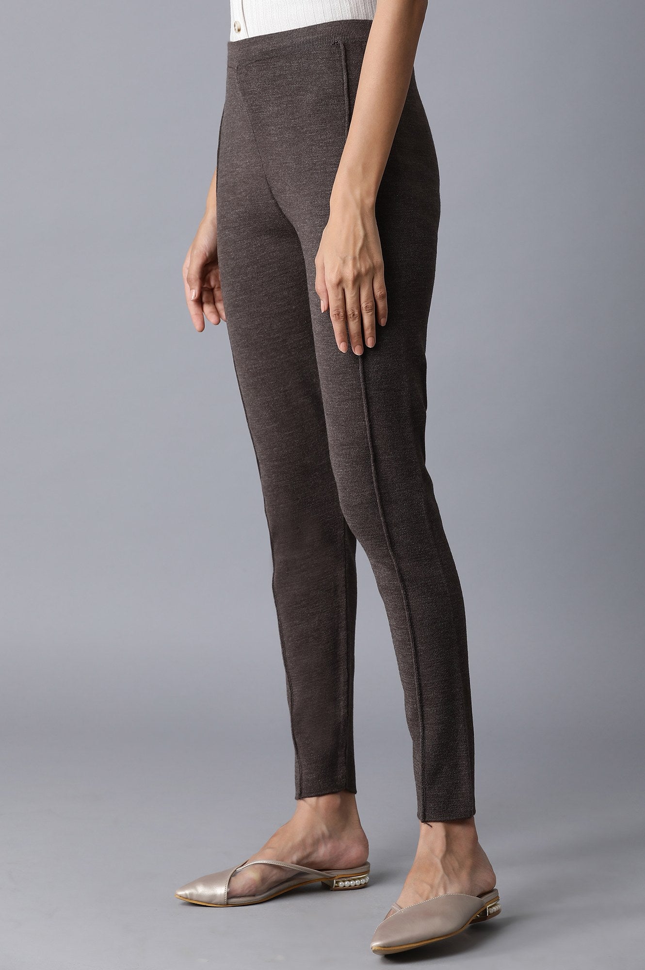 Charcoal Pintuck Basic Leggings