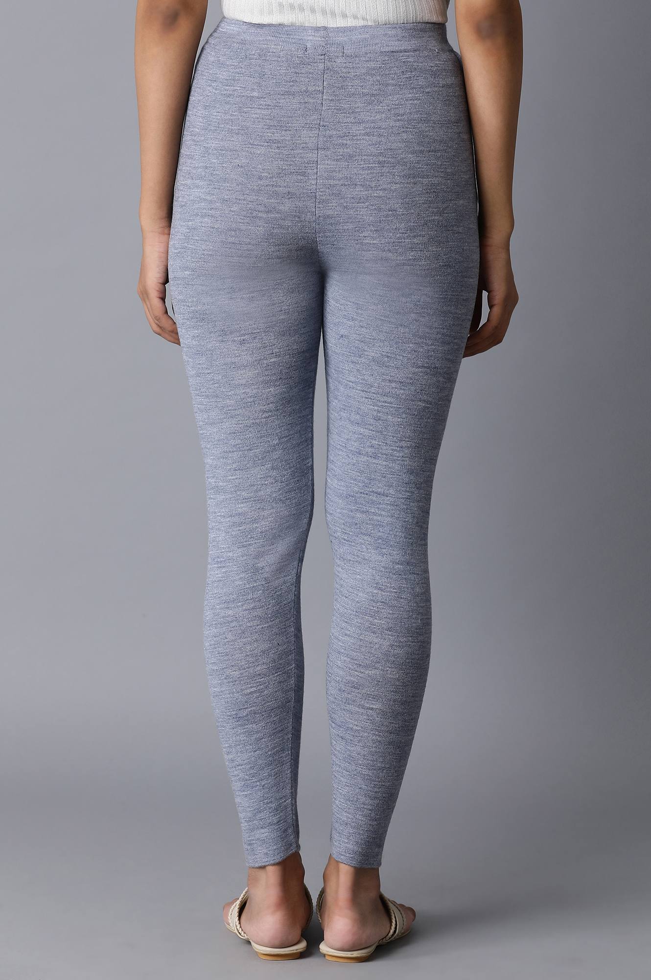 Light Blue Pintuck Basic Leggings