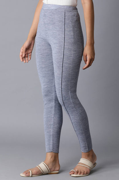 Light Blue Pintuck Basic Leggings