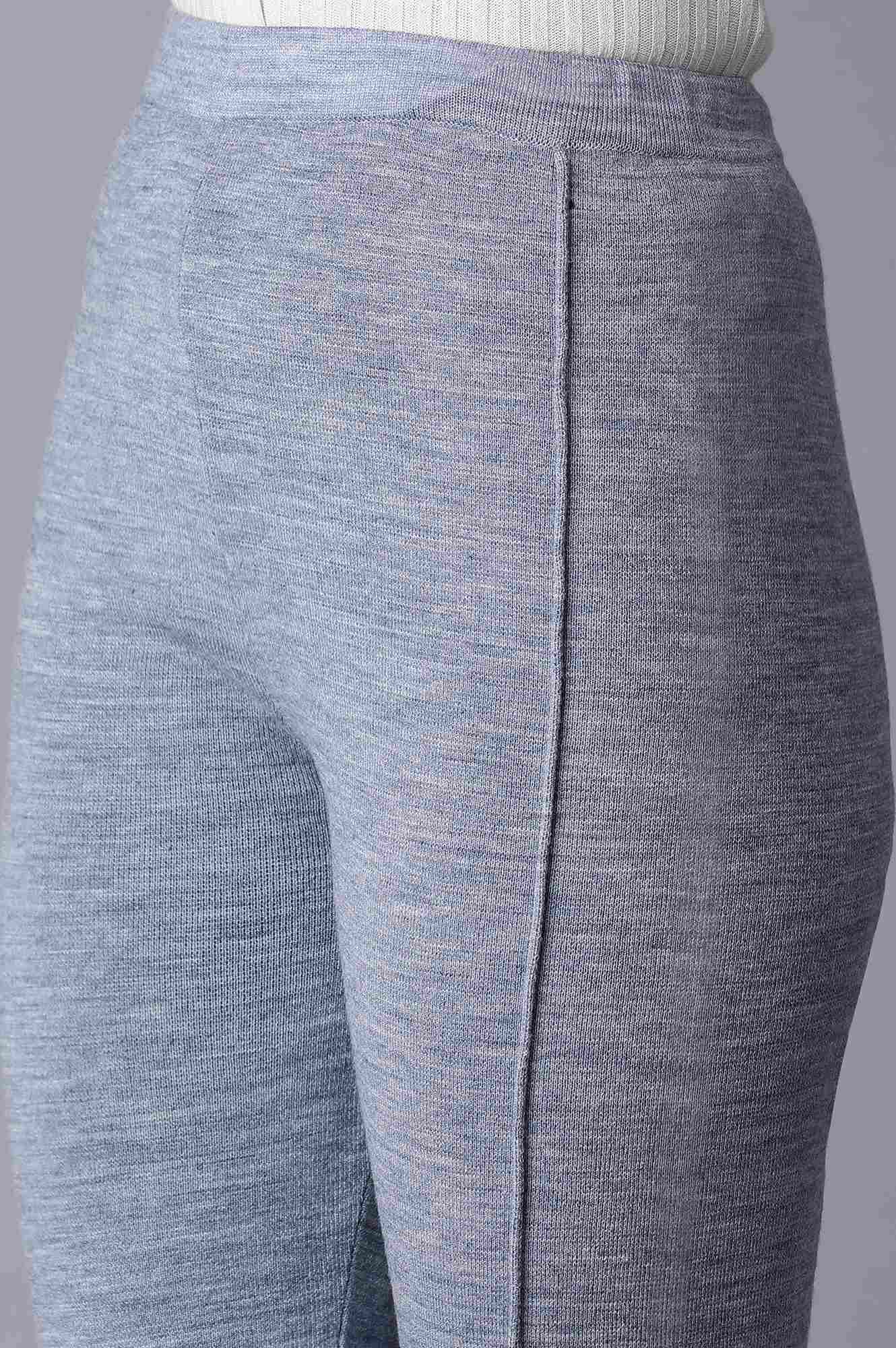 Light Blue Pintuck Basic Leggings