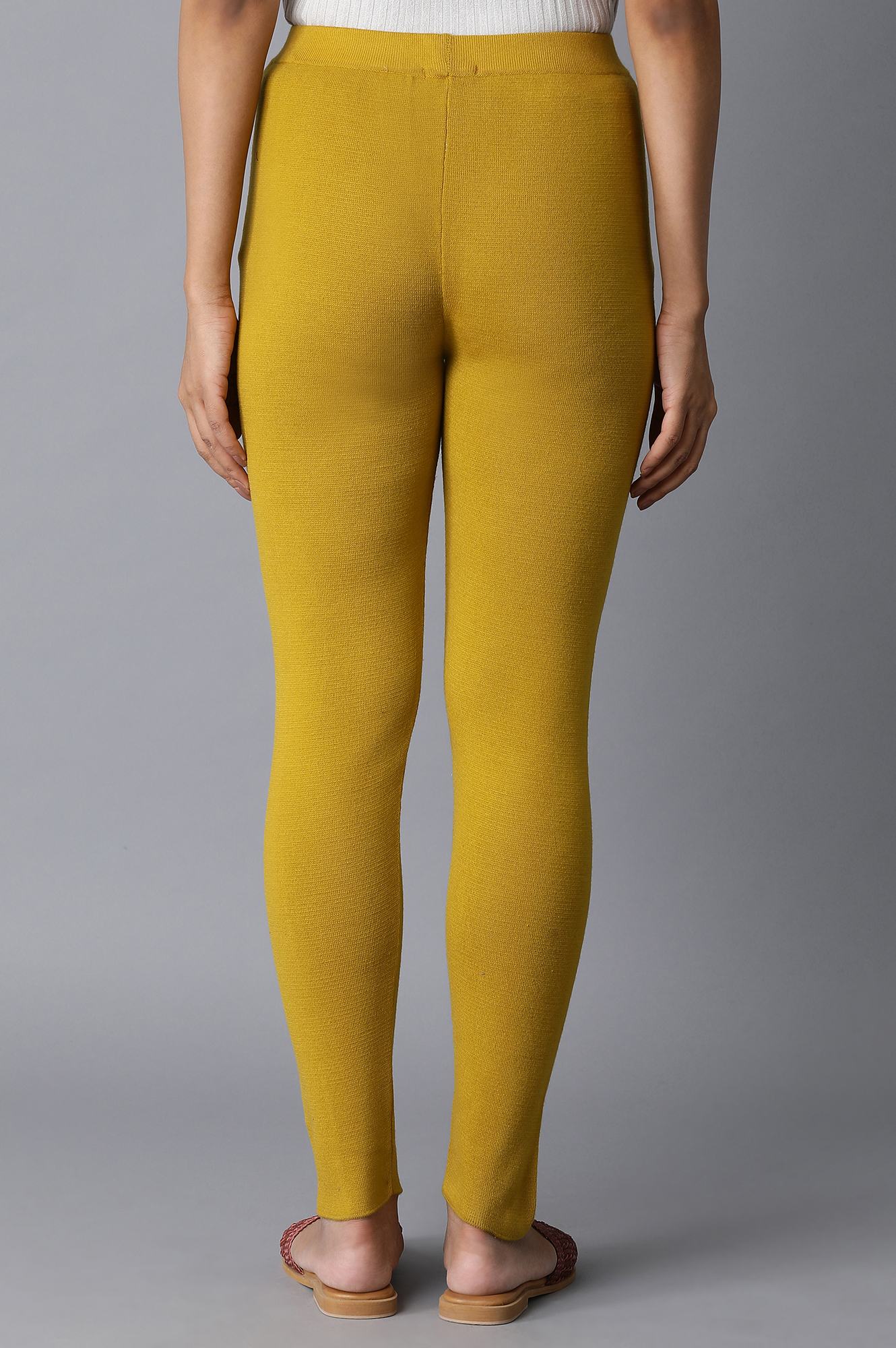 Yellow Pintuck Leggings