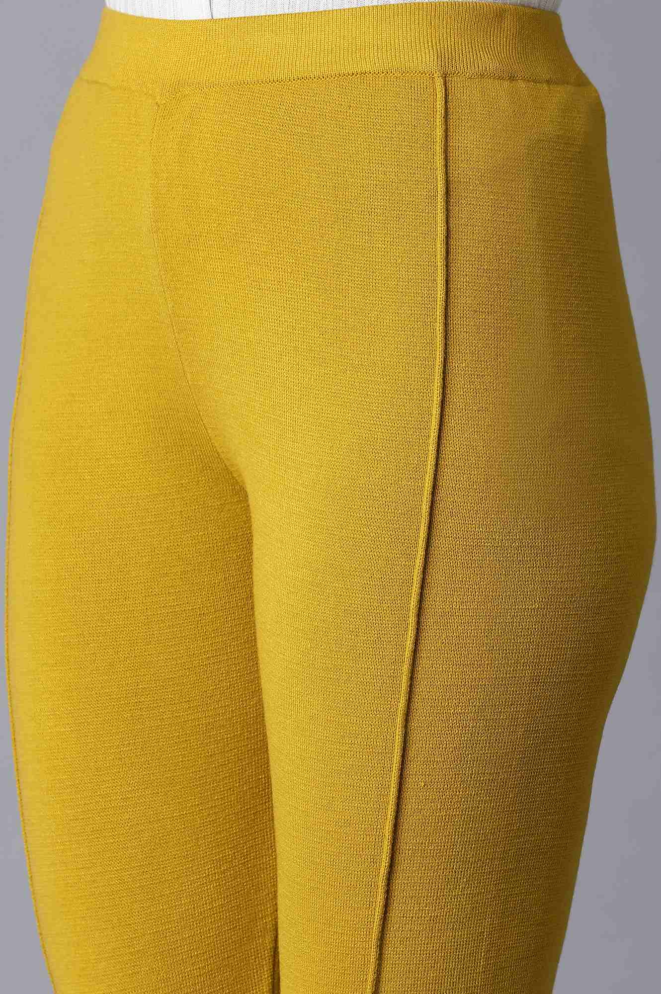 Yellow Pintuck Leggings