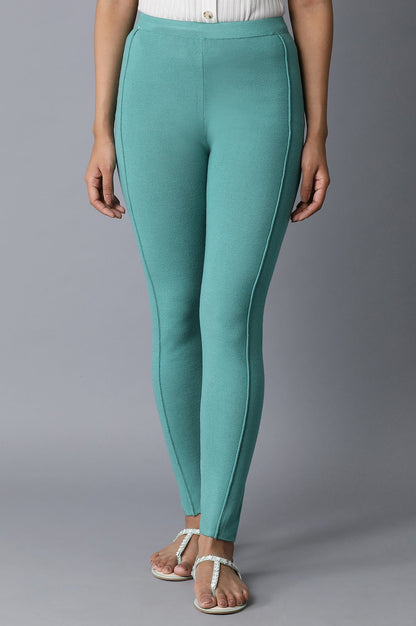 Light Blue Pintuck Basic Leggings