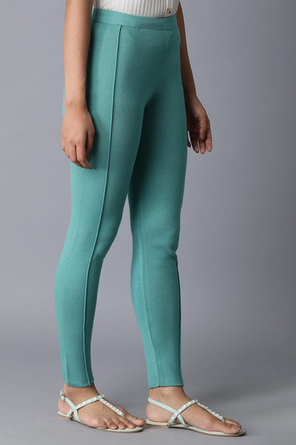 Light Blue Pintuck Basic Leggings