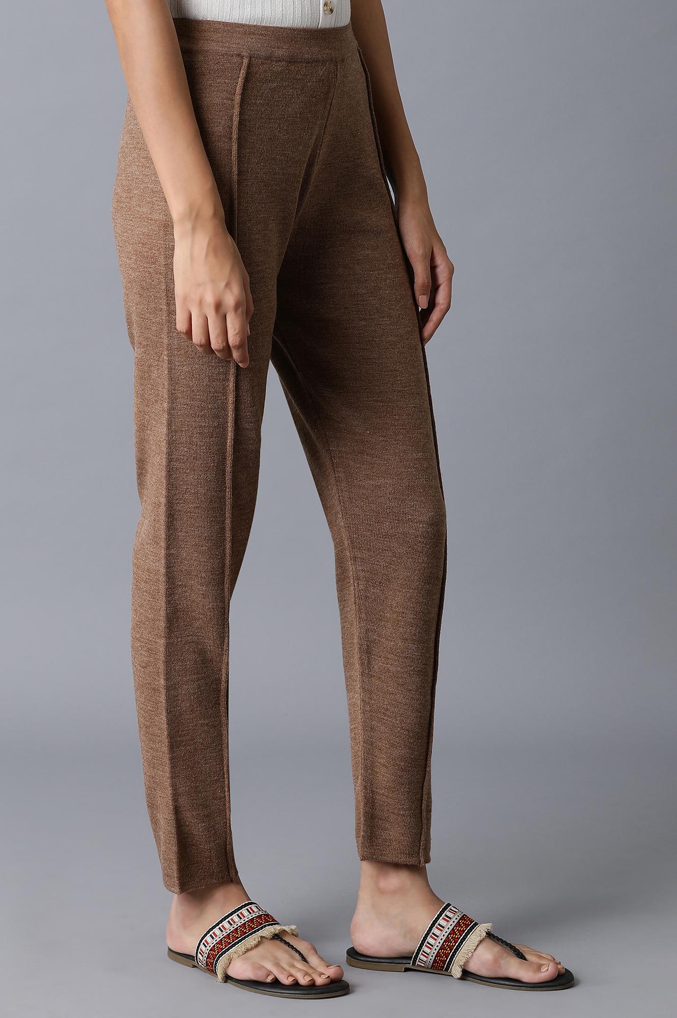 Beige Pintuck Leggings