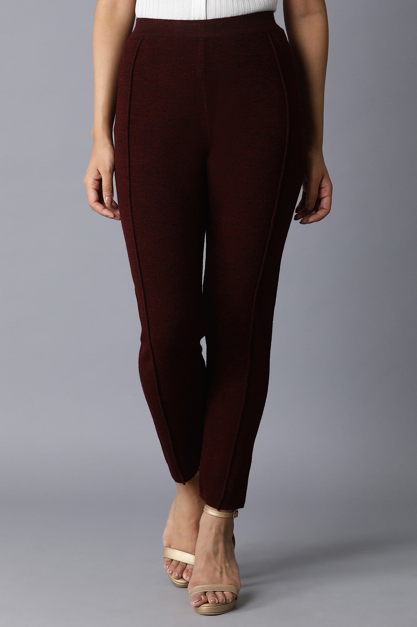 Dark Red Basic Leggings - wforwoman