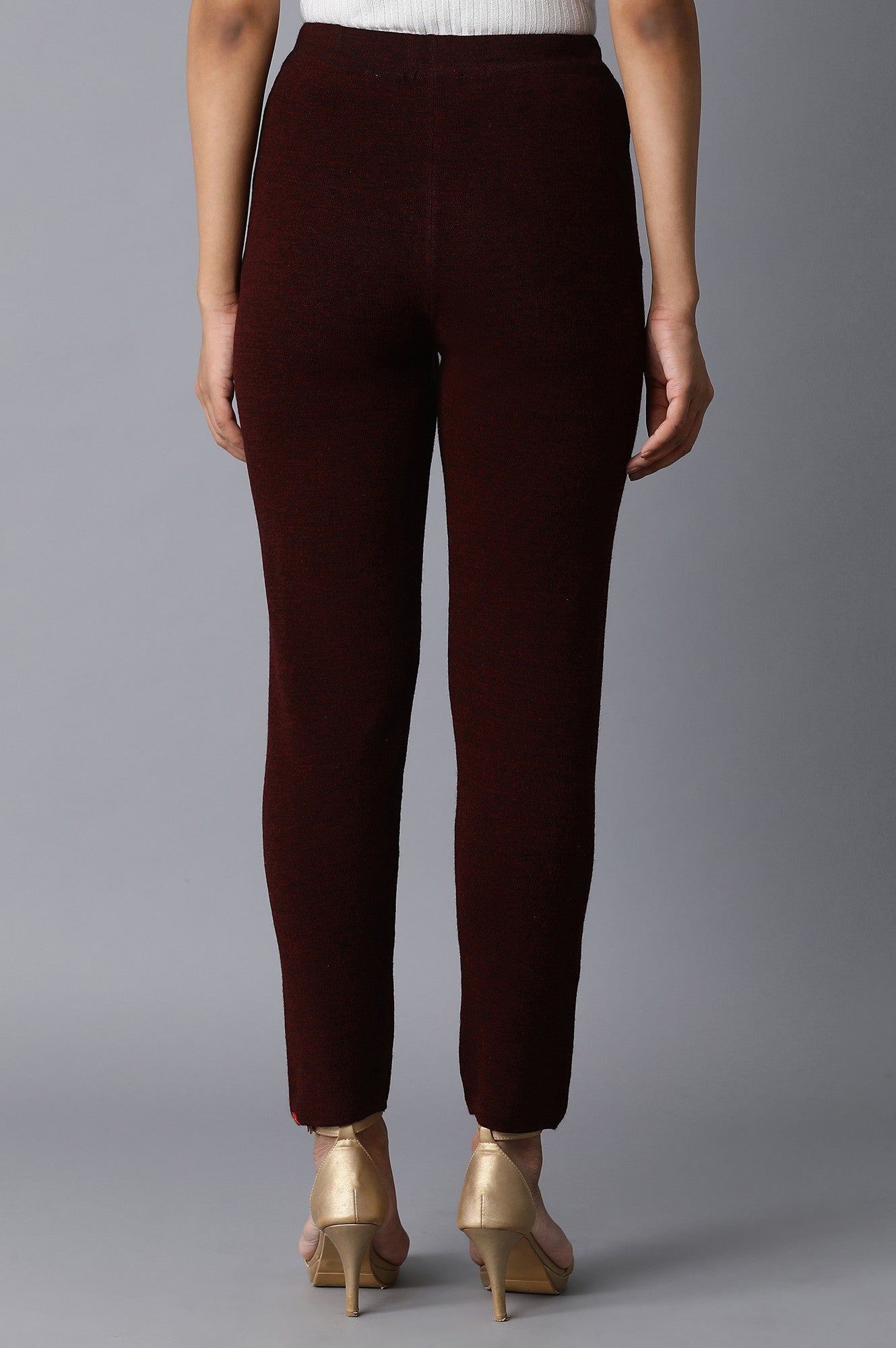 Dark Red Basic Leggings - wforwoman