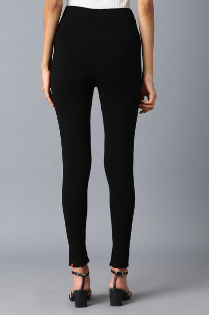 Jet Black Lycra Leggings