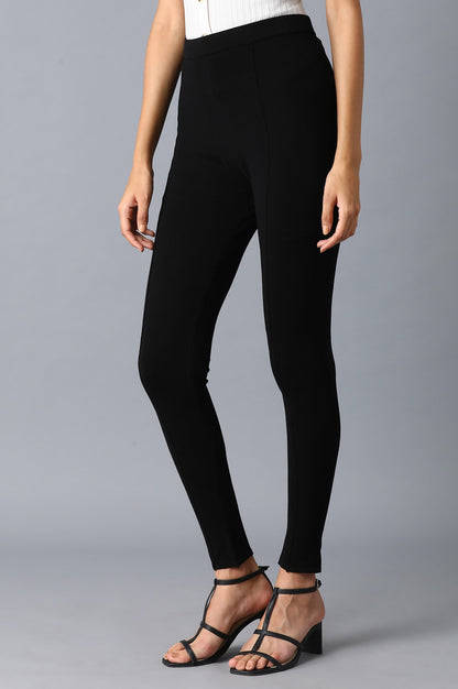 Jet Black Lycra Leggings