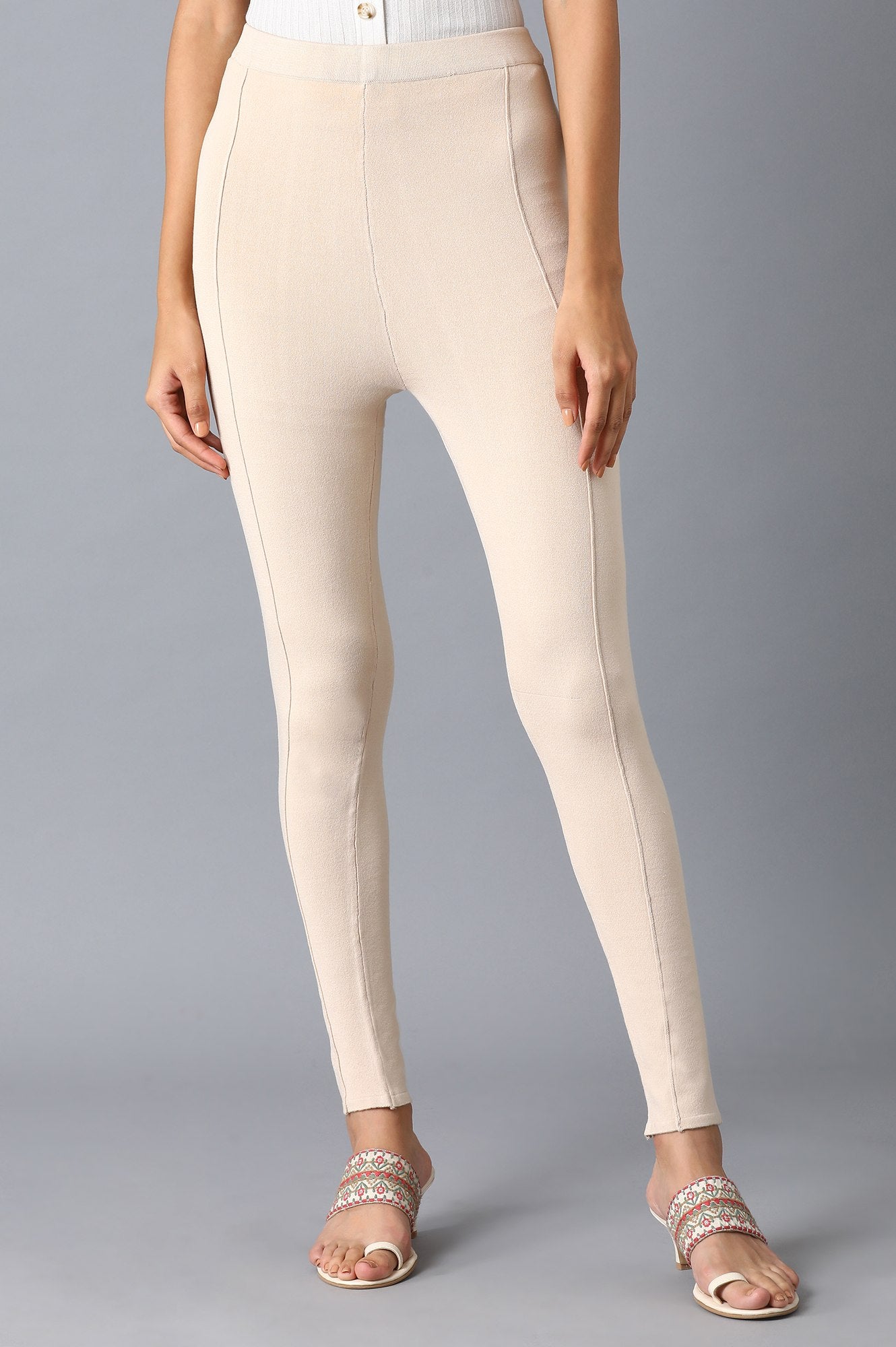 Beige Lycra Leggings