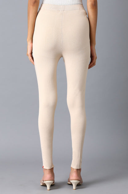 Beige Lycra Leggings