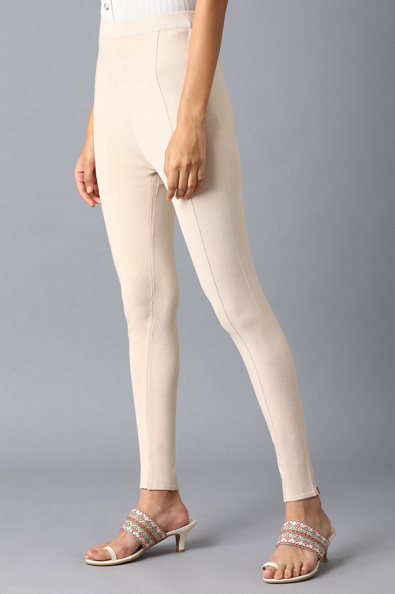 Beige Lycra Leggings