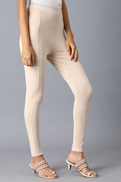 Beige Lycra Leggings