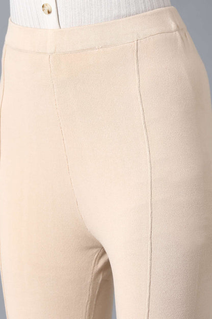 Beige Lycra Leggings