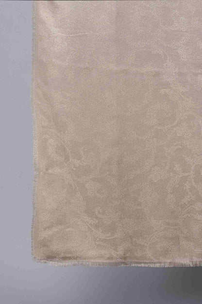 Gold Viscose Wool Jacquard Shawl