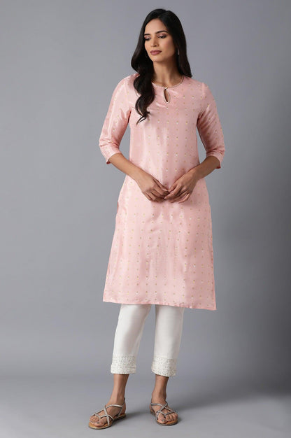 Coral Pink Straight kurta - wforwoman