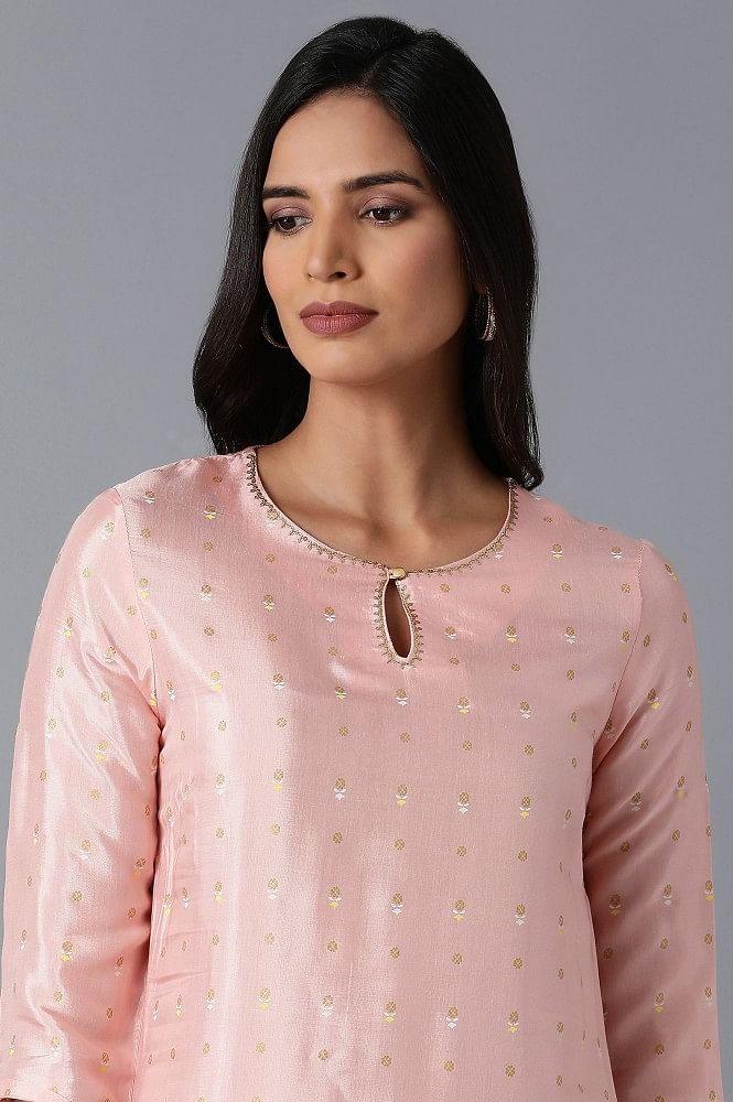 Coral Pink Straight kurta - wforwoman